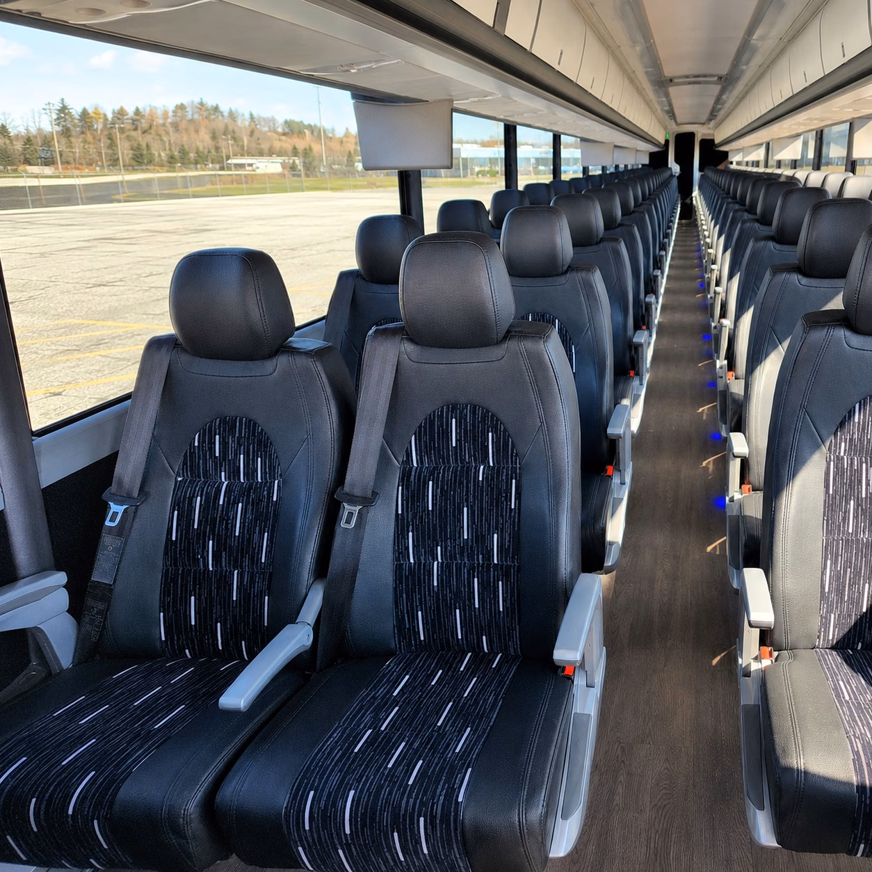 56 passenger charter bus interior
