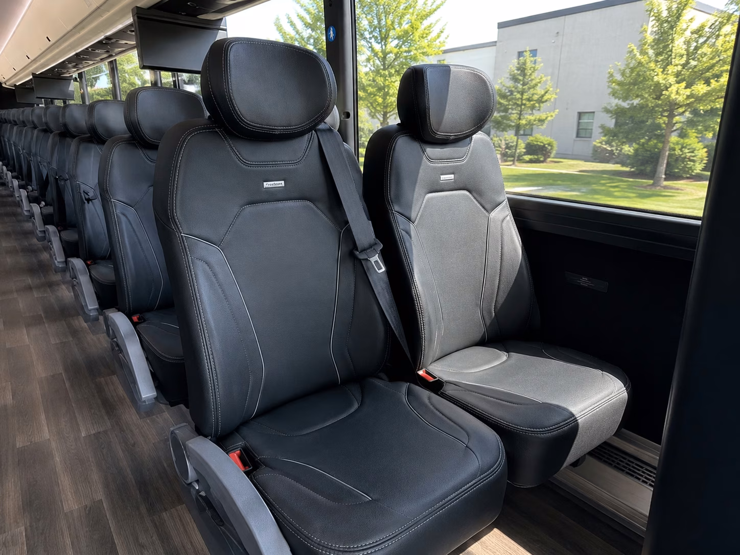 tracy charter bus rental interior