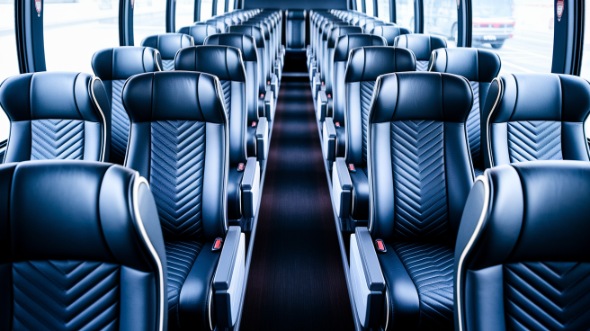 tracy 50 passenger charter bus inside