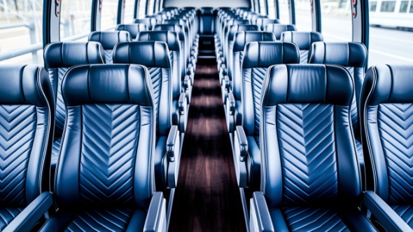 tracy 54 passenger charter bus inside