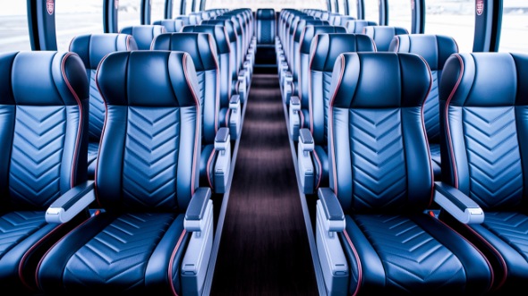 tracy 55 passenger charter bus inside