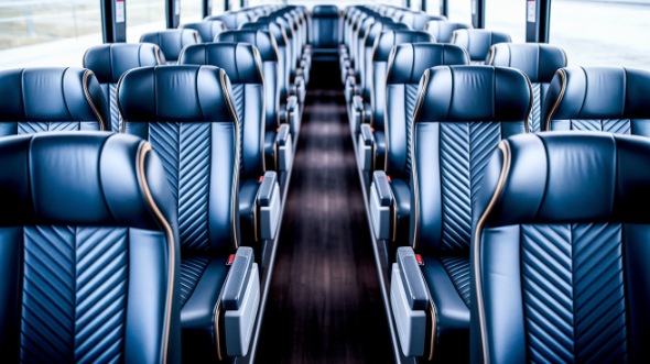tracy 56 passenger charter bus inside